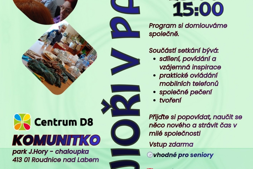 senioři v parku 11.+25. února, 11.+25. března, 8.+22. dubna