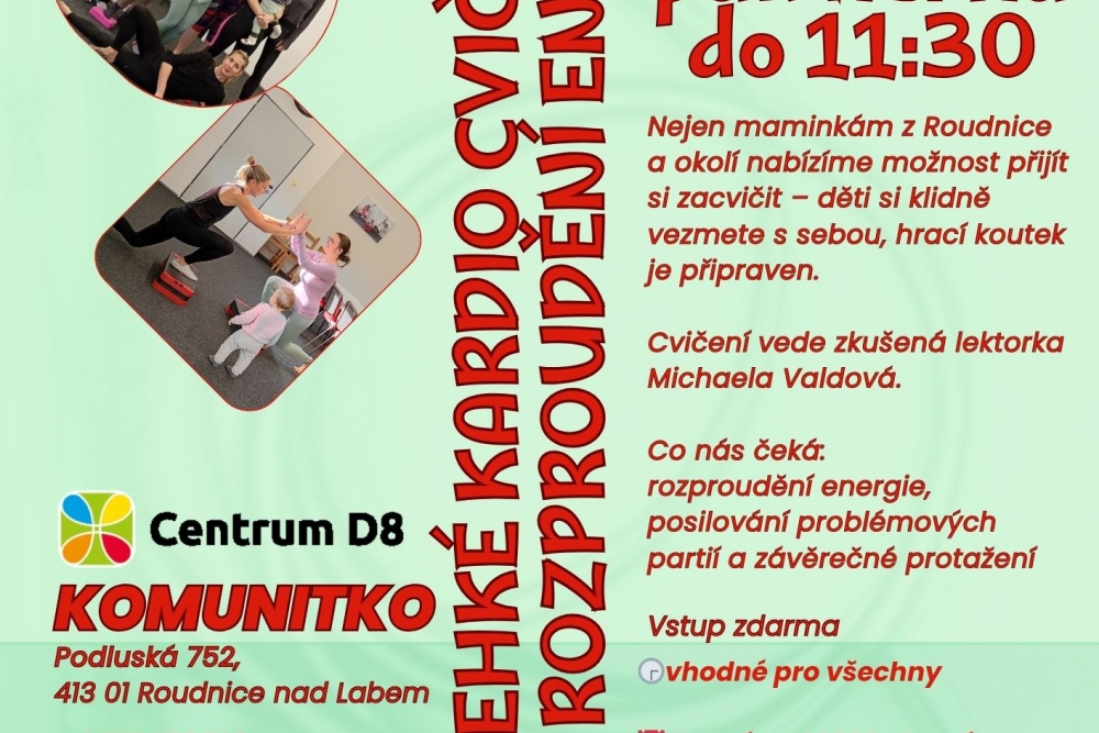 lehké kardio cvičení po+pá