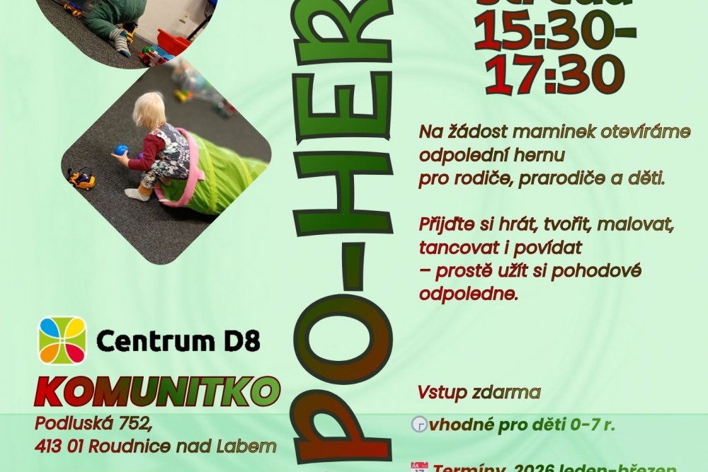 odpo-herna v Podluské 2.+16.2., 2.+16.+30.3., 11.+25.2., 11.+25.3.