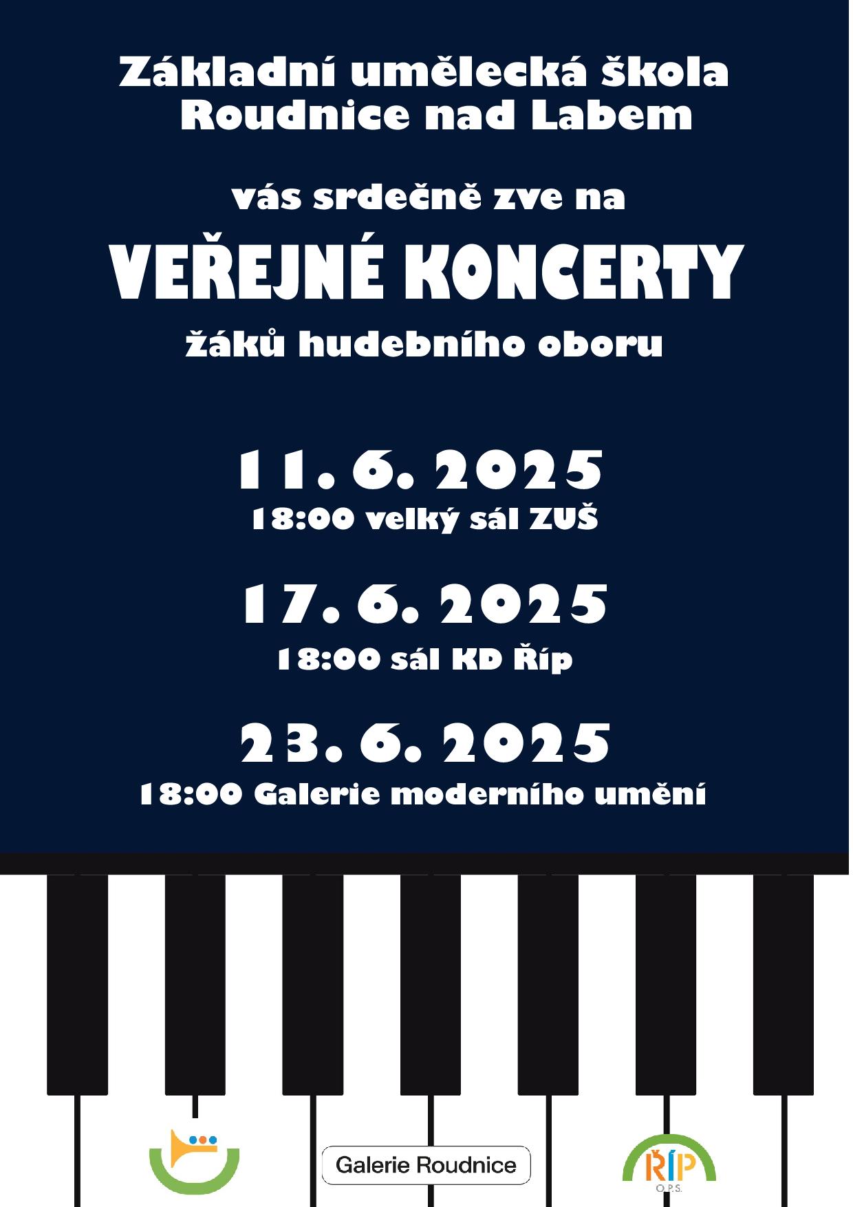 Plakát – Veřejný koncert žáků ZUŠ