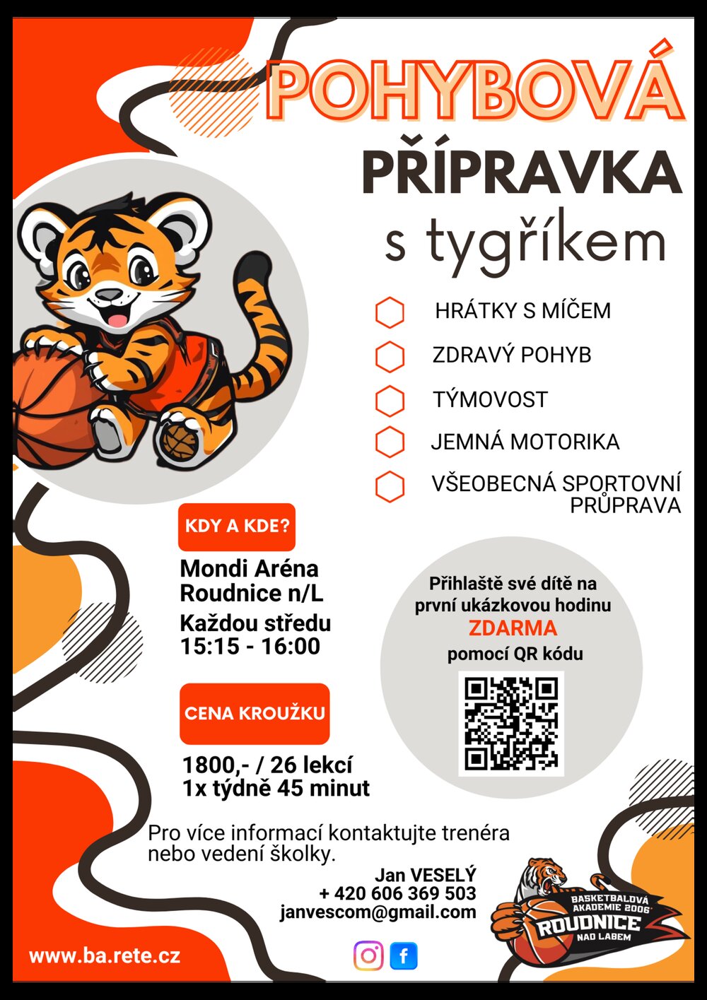 Plakát – Pohybová přípravka s Tygříkem