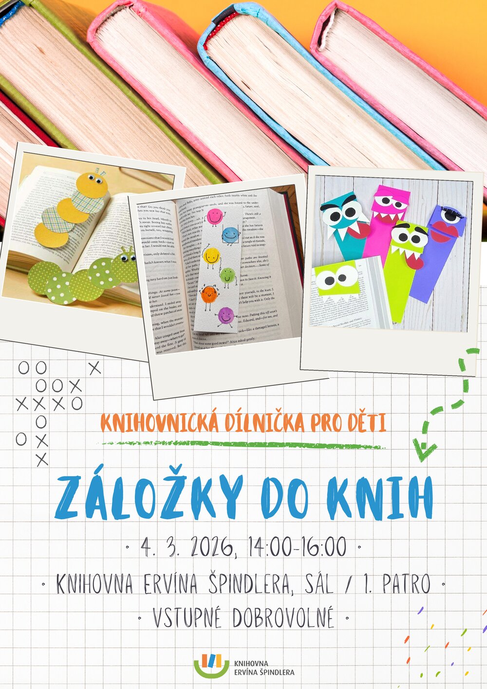 Plakát – Knihovnické dílničky - Záložky do knih