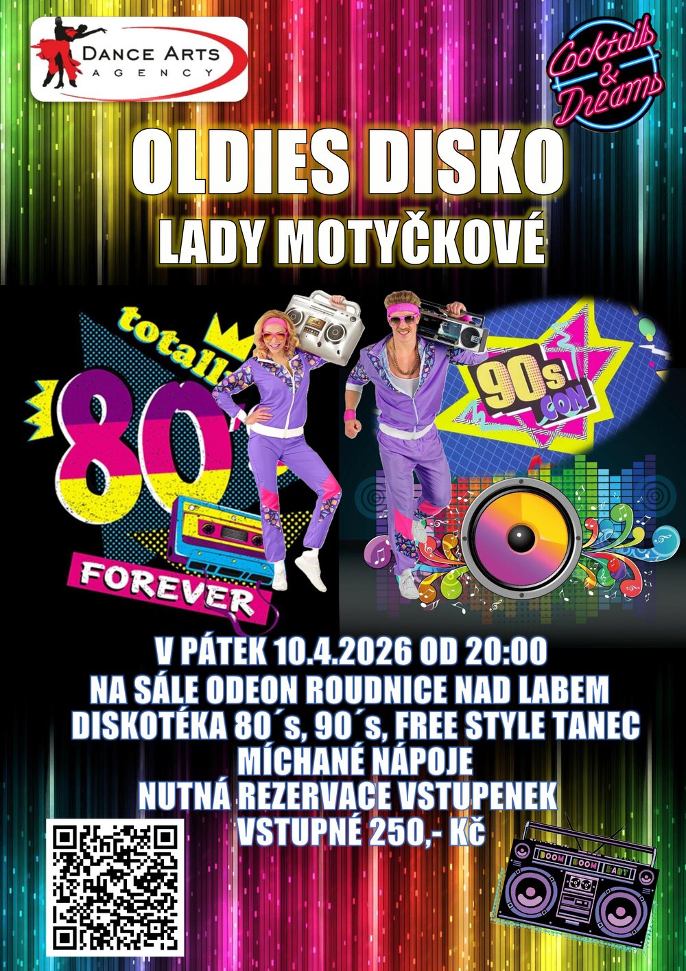 Plakát – OLDIES DISKOTÉKA-TANEČNÍ ZÁBAVA 80´ 90´00´