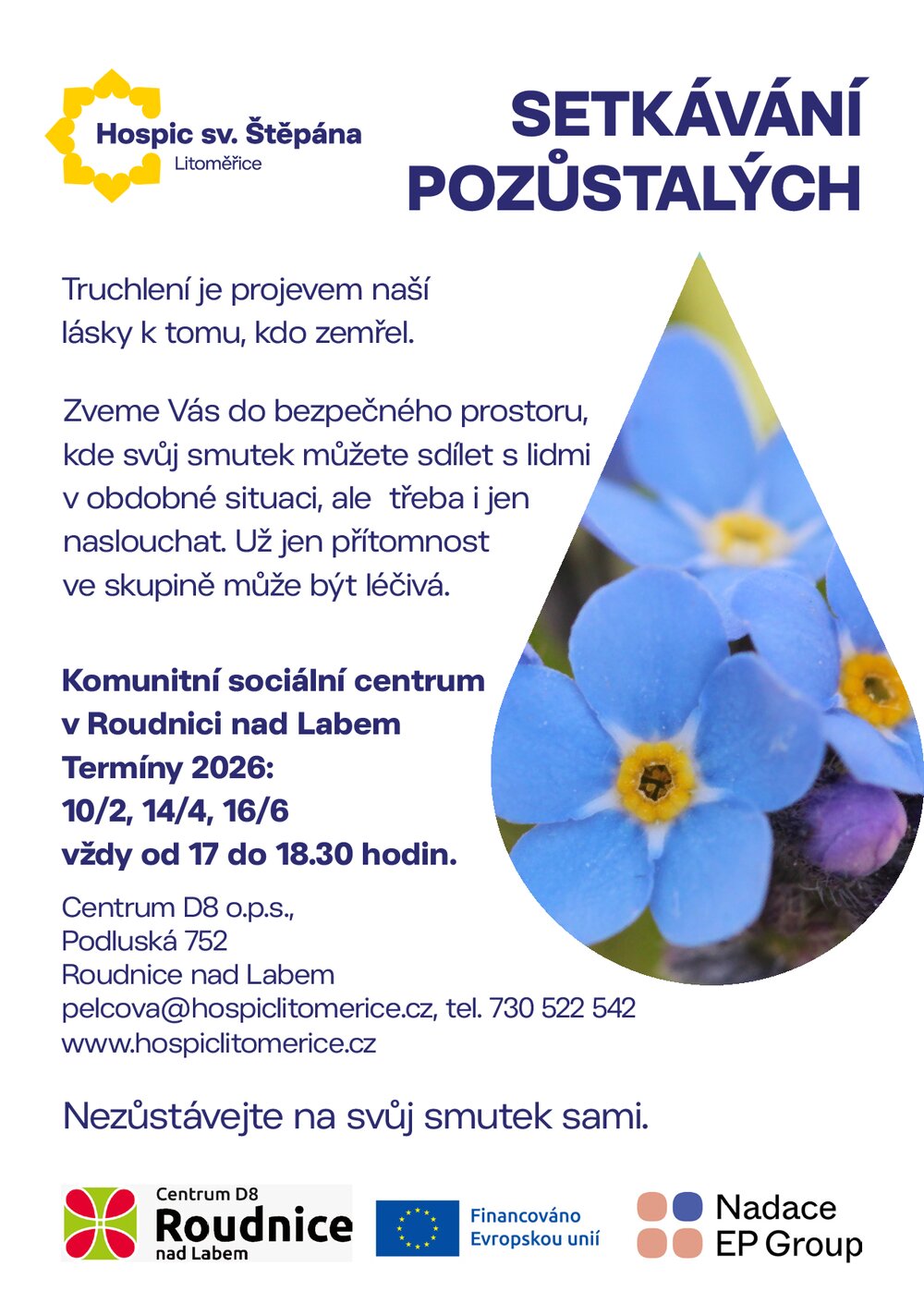 Plakát – Setkávání pro pozůstalé 16.6. 17-18.30