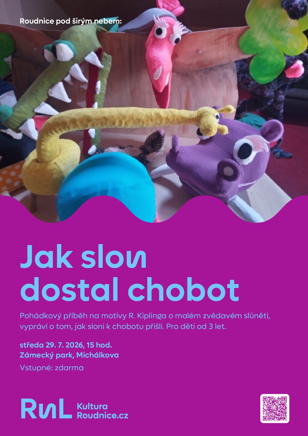 Plakát – Jak slon dostal chobot - pohádka pro děti