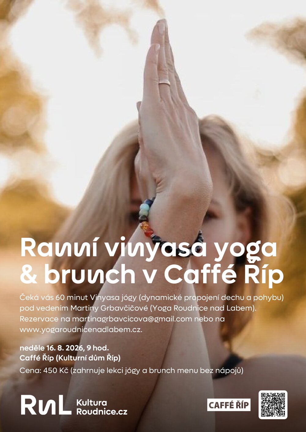 Plakát – Ranní vinyasa yoga  &  brunch v Caffé Říp