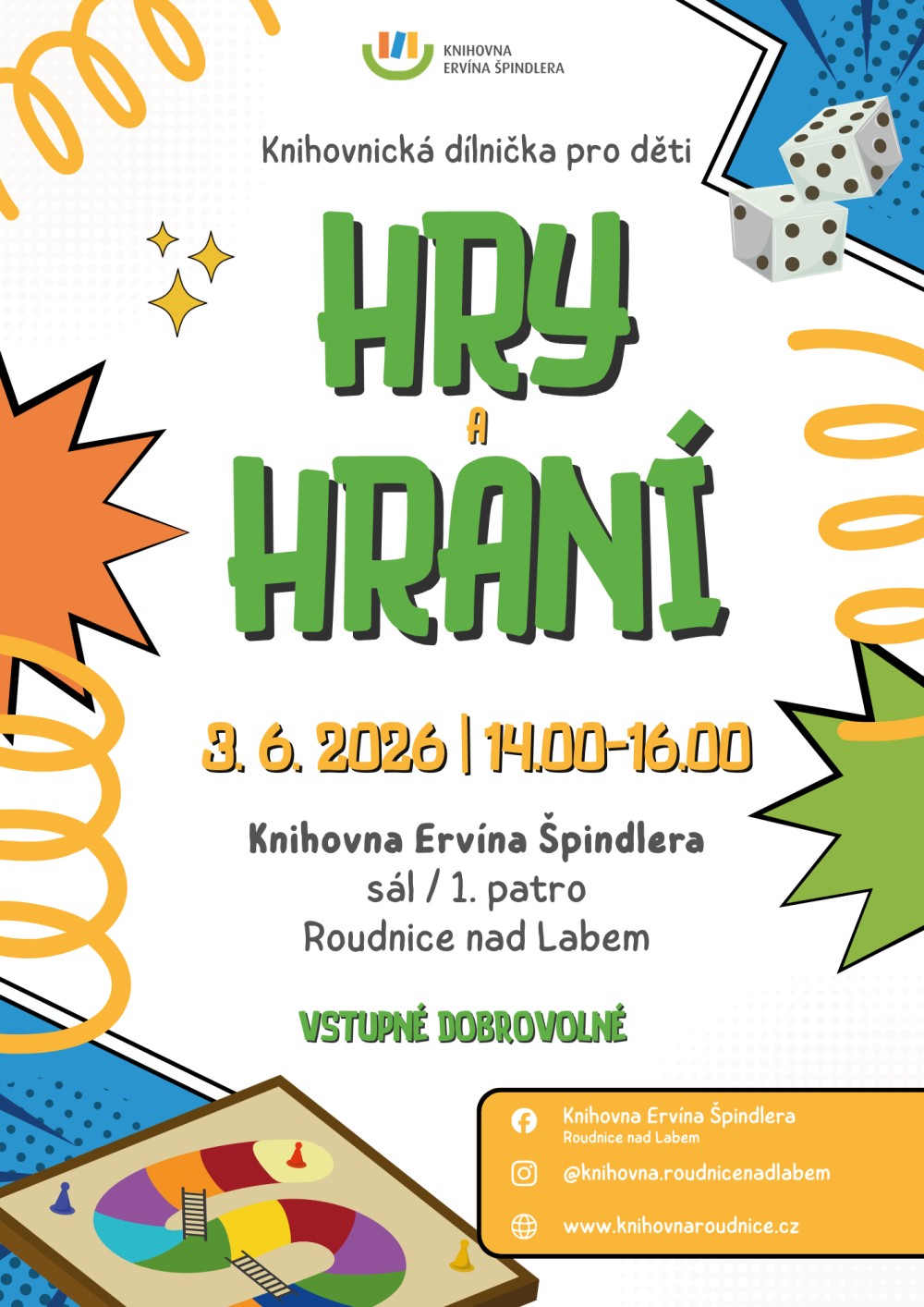 Plakát – Knihovnické dílničky - Hry a hraní
