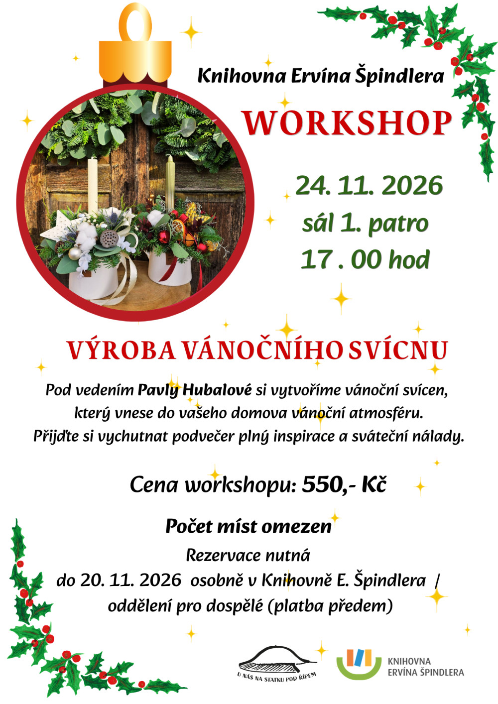 Plakát – Vánoční WORKSHOP - Výroba vánočního svícnu